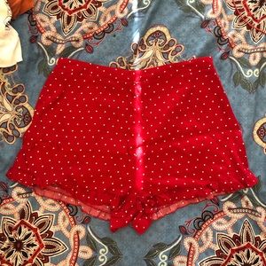 forever 21 polka dot frill shorts